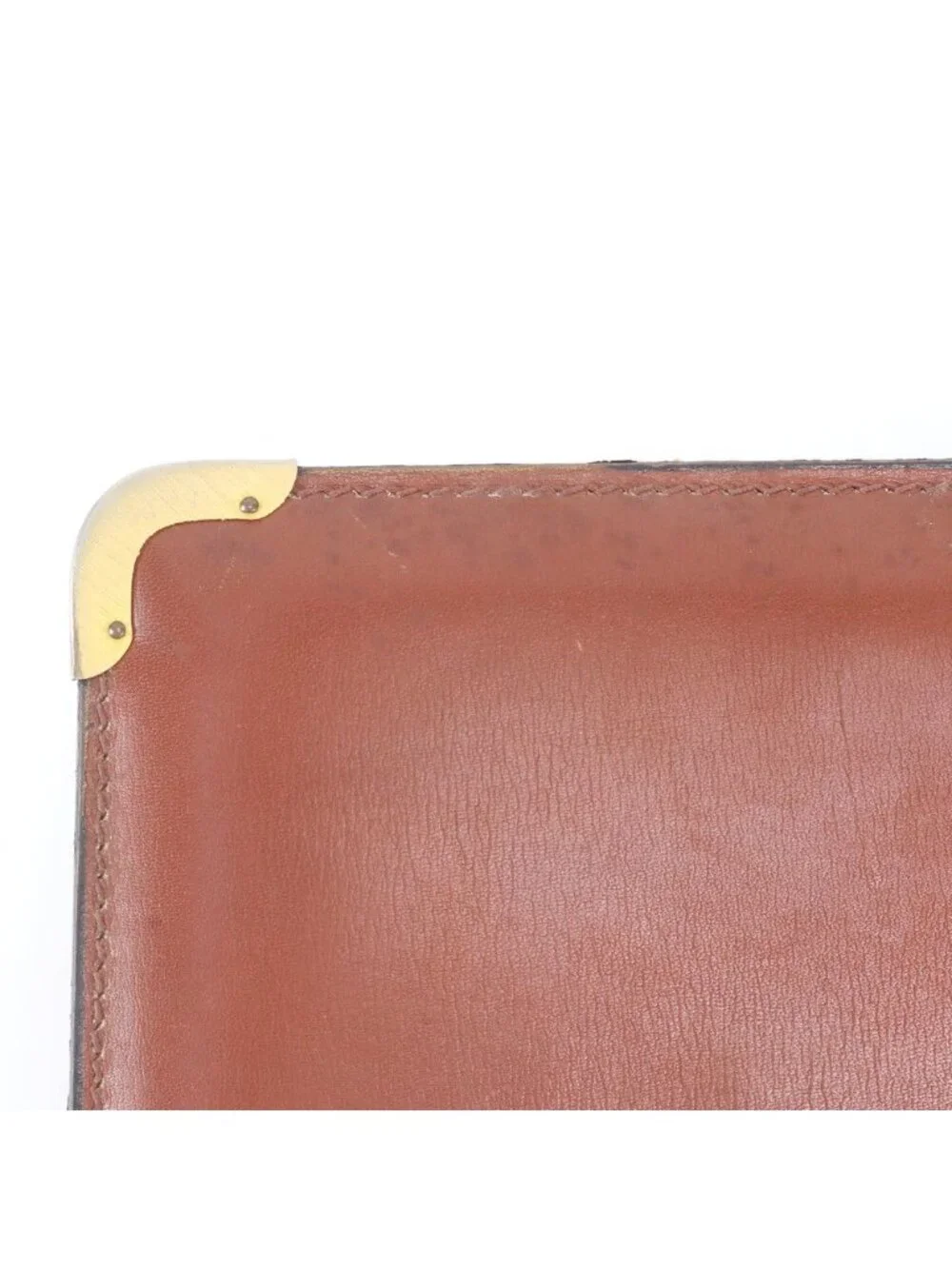 Loewe Anagram Leather Attache Case Hard Document Briefcase Brown